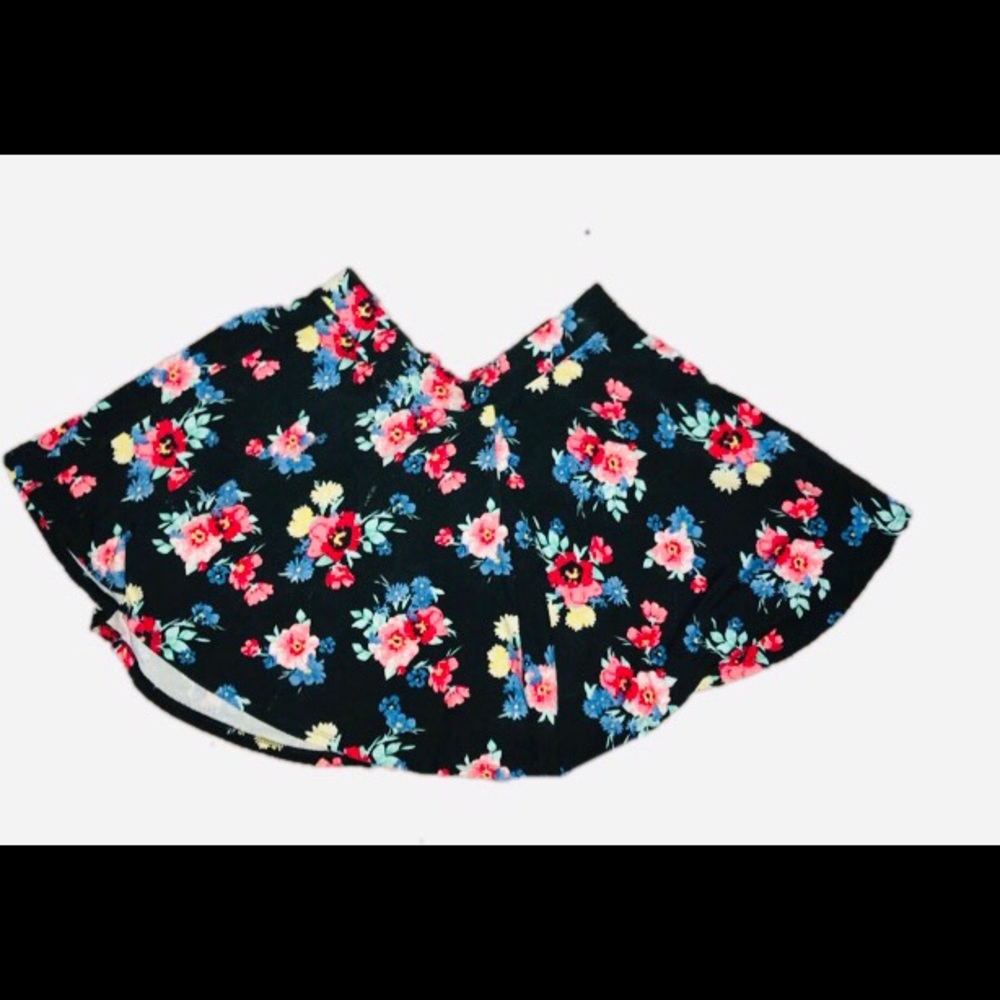 SO Floral Ruffle Skater Skirt